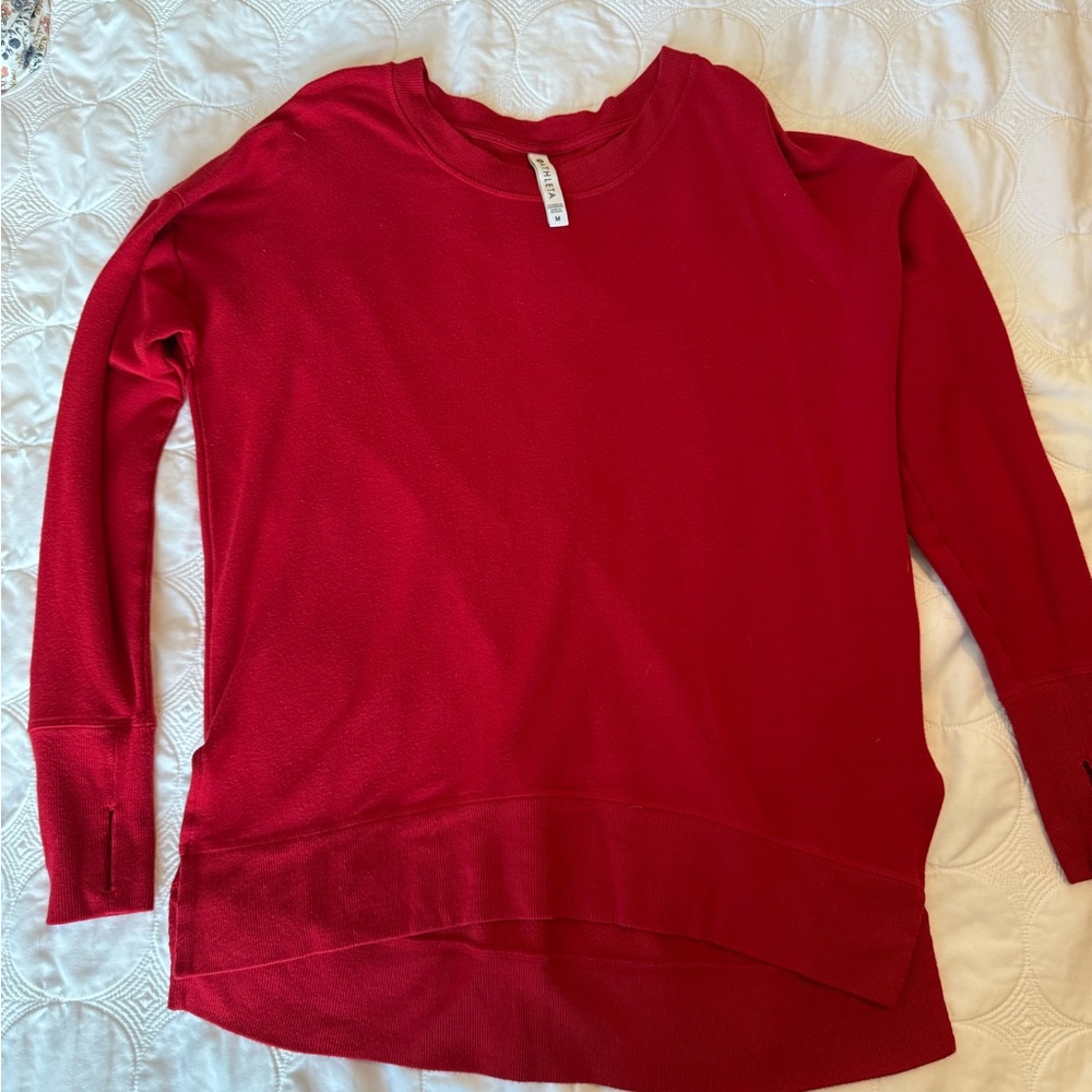 Athleta Vibrant Red Crewneck Top
